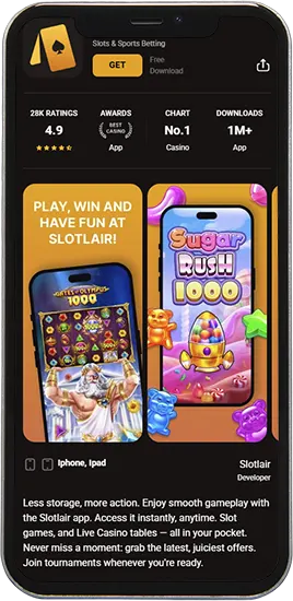Download de Slotlair Casino-app op je telefoon
