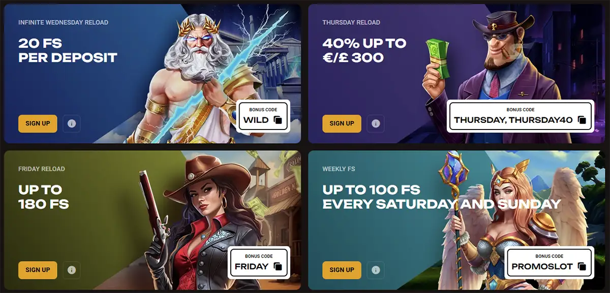 Promoties in Slotlair Casino-spellen